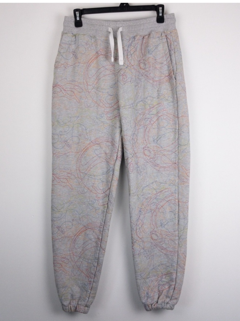 Billionaire Boys Club Sweatpants Mens Small Gray Rainbow Scribble Joggers